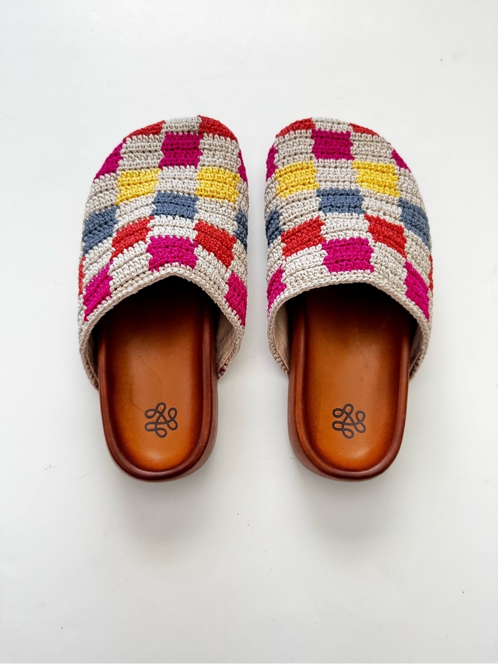 New The Sak Bolinas Colorblock Multicolor Crochet Clogs size 6 - Picture 1 of 8